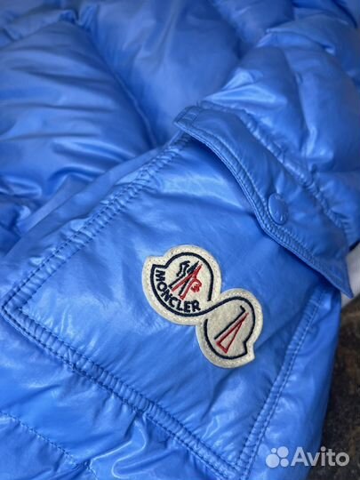 Пуховик moncler blue премиальный L