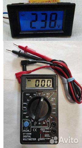 Мультиметр цифровой, вольтметр