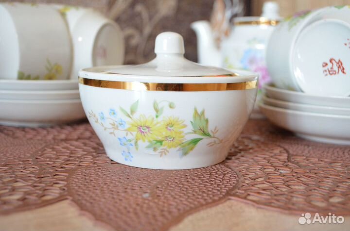 Чайный сервиз с позолотой СССР Вербилки 1965-1991г