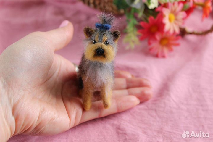 Йоркширский терьер, той терьер. Фигурки из шерсти