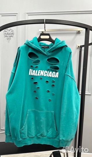 Balenciaga стильное худи кофта с разрезами