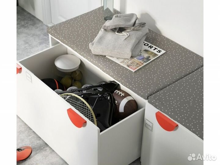 Новая Скамья с ящиком смостад белая