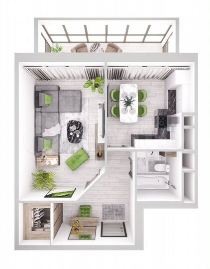 1-к. квартира, 47,6 м², 3/4 эт.