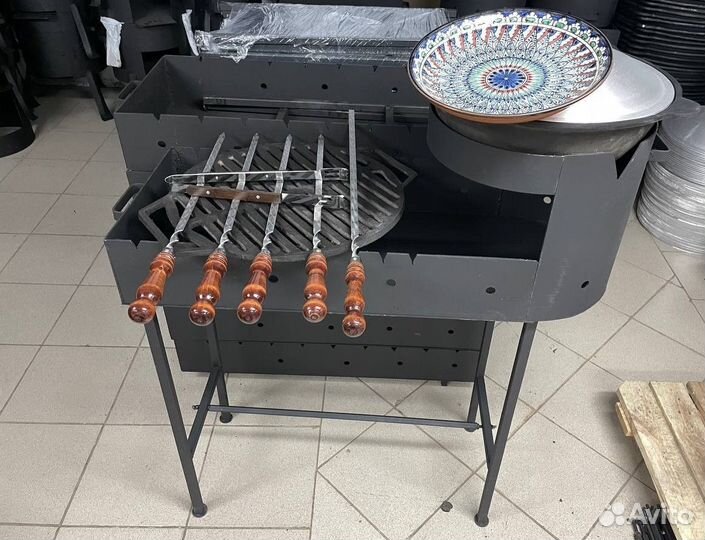 Мангал с печью под казан