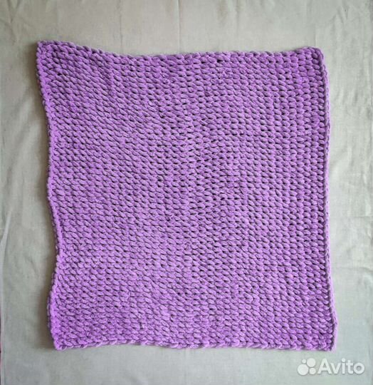 Плед детский плюшевый вязаный новый