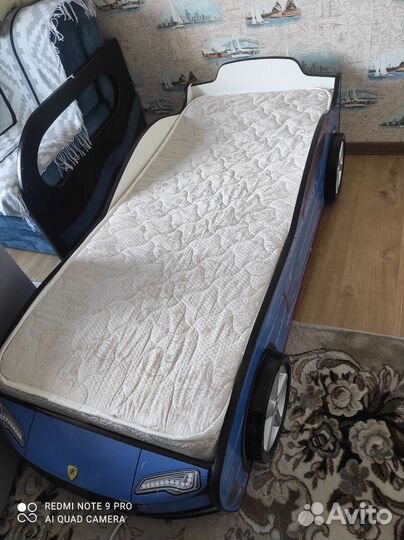 Детская кровать машинка бу с матрасом