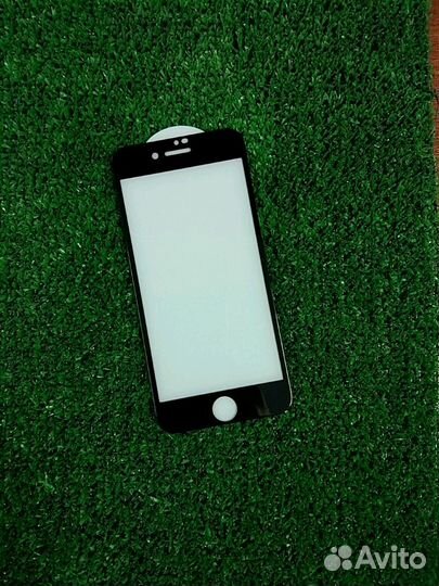 Защ.стекло 3D для iPhone 7 (белое/черное) +уст.бес