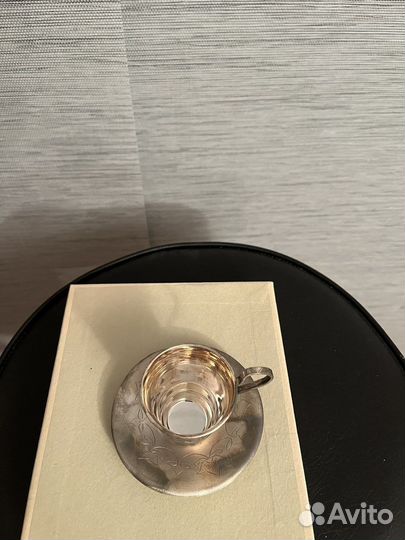 Кофейная пара, мельхиор, серебро, 3,04 гр. новое