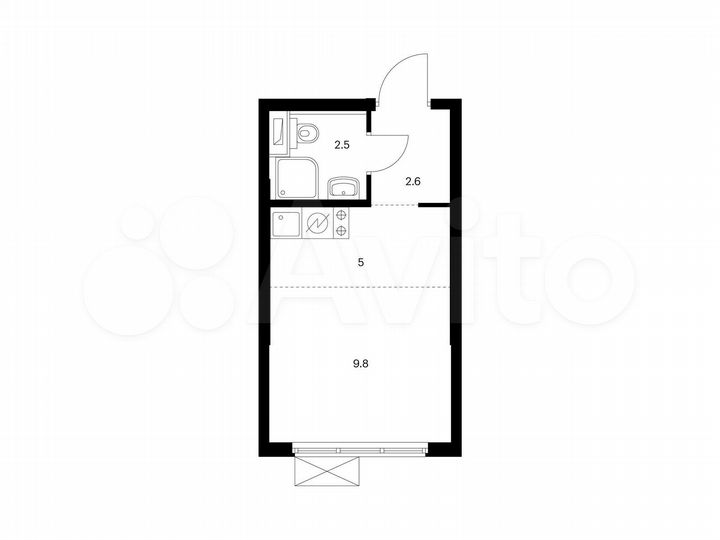 Квартира-студия, 19,9 м², 7/13 эт.
