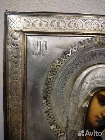 Икона Казанская Богородица серебро 84 пр
