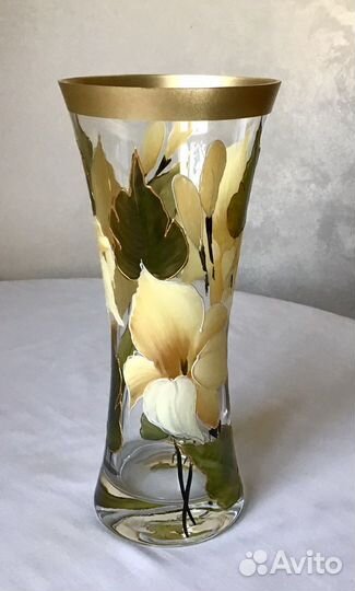 Ваза декоративная стекло ручная роспись