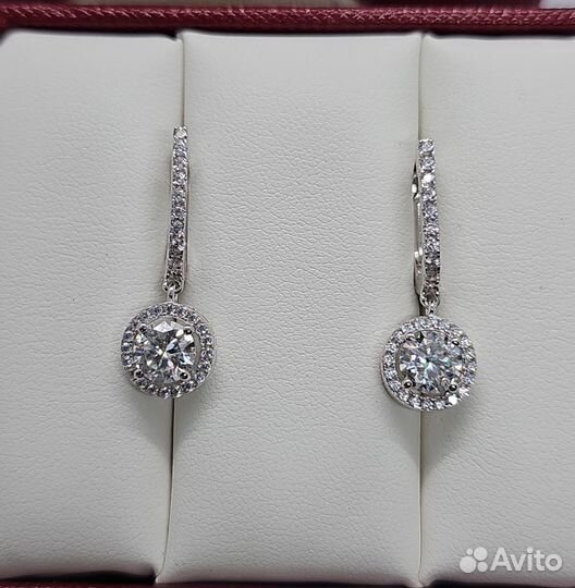 Серьги с бриллиантами (муассанитами) 2ct