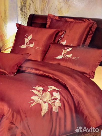 Постельное белье евро шёлк