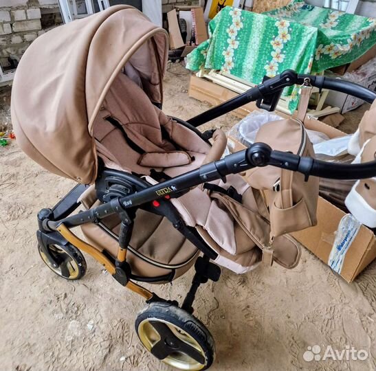 Коляска 2 в 1 эко кожа Ray Ultra Gold