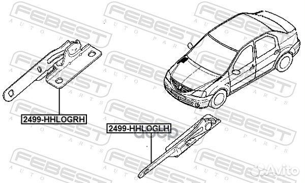 Петля капота R renault logan sandero I 2005.03