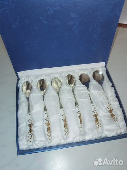 Ложки кофейные с фарфоровой вставкой