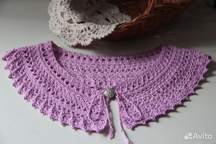 Кружевной вязаный воротничок