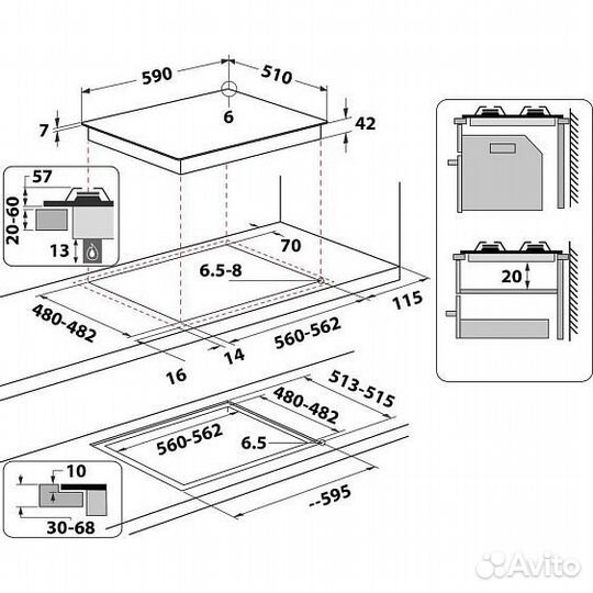 Варочная поверхность indesit ING 61T/WH