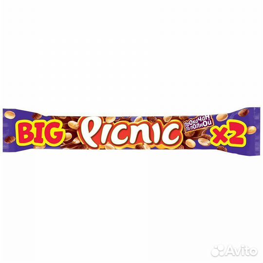 Шоколадный батончик Picnic Big 76г Дирол Кэдбери