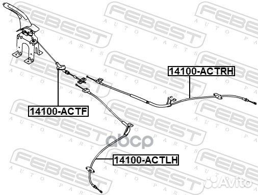 Трос ручного тормоза 14100-actf Febest