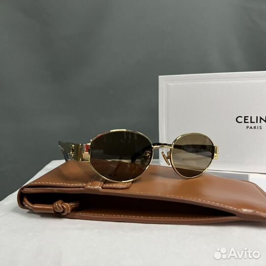 Солнцезащитные очки Celine леопардовые с чехлом