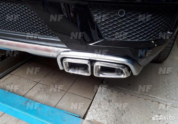 Диффузор с насадками 63 AMG Mercedes GL X166