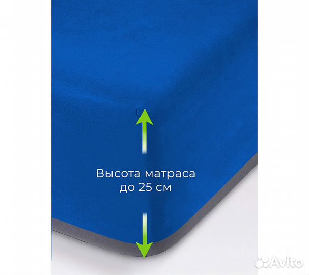 Простынь GoodNight Трикотаж 200х200х20 Лазурный на