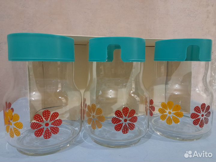 Контейнеры для сыпучих продуктов набор стекло СССР