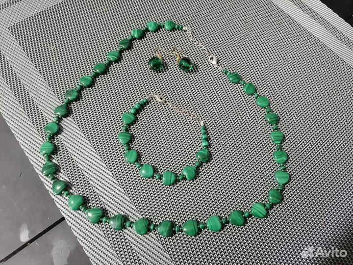 Малахитовые бусы (набор)