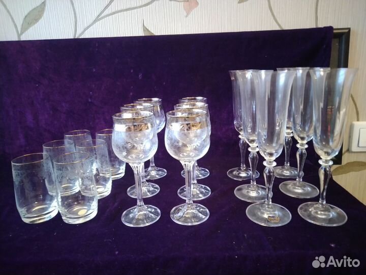Шикарные фужеры Чехословакия новые в упаковке