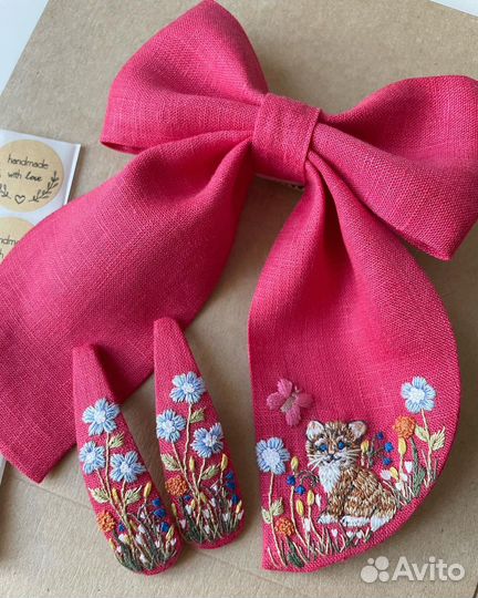 Бант заколка резинка