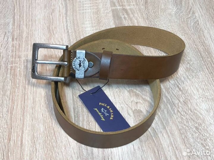 Ремень Paul&Shark yachting мужской кожаный. Коричн