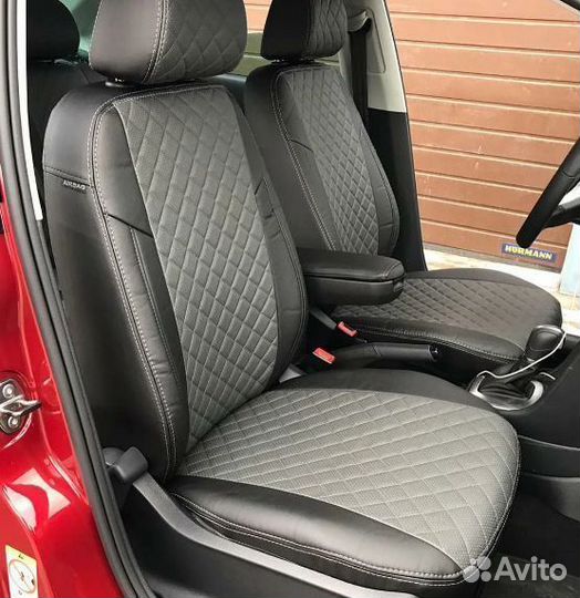 Чехлы Автопилот из экокожи ромб