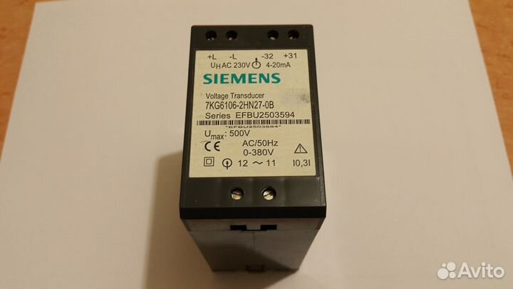 Siemens Voltage Transducer 7KG6106-2PT27-0B