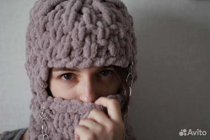 Плюшевая балаклава с ушами, тренд тик ток