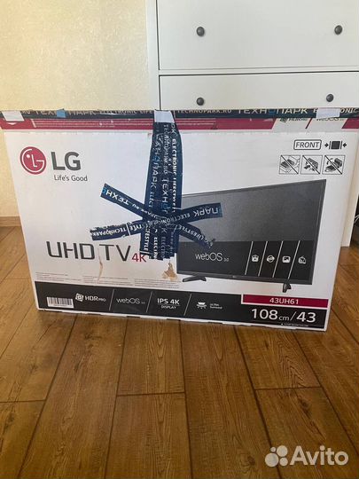 Телевизор LG SMART tv, Wi-fi, 43 дюйма