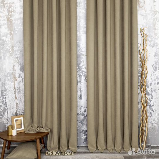 Шторы канвас Эдем песочный новые пошив