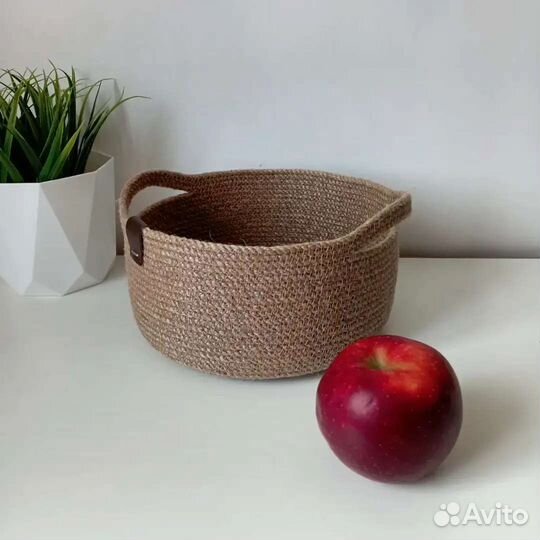 Корзины для хранения из джута, ручная работа