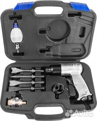 Молоток пневматический 150 мм в наборе с насадками
