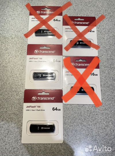 USB флеш Transcend JetFlash 700 64GB 32GB 16GB