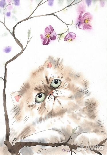 Акварельные коты