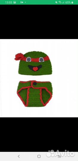 Костюм черепашки для фотосессии новорожденн