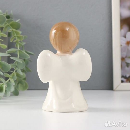 2 шт. Сувенир керамика 'Малыш-ангел со спящим щенк