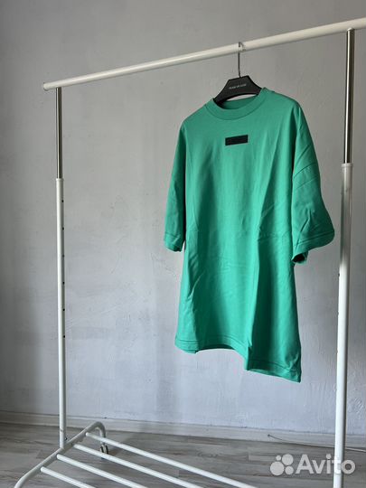 Футболка fear of god essentials mint green