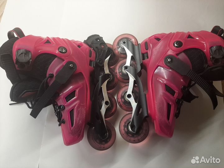 Ролики розовые раздвижные fr skates axs 29-32
