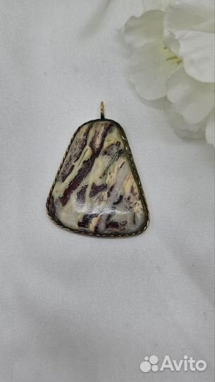 Кулон с пейзажной нат. яшмой