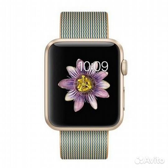 Ремешок нейлон 38/40/41 Apple Watch орех/голубой