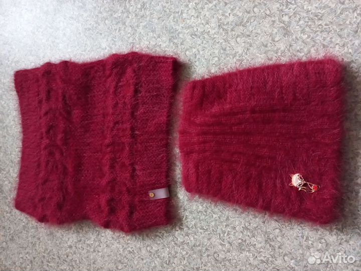 Комплект шапка и снуд женский