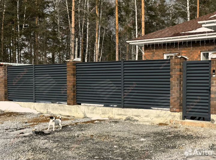 Забор жалюзи металлический