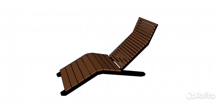 Уличный парковый шезлонг лежак А-02